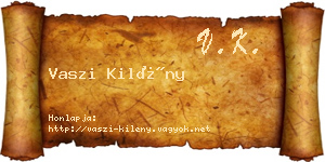 Vaszi Kilény névjegykártya